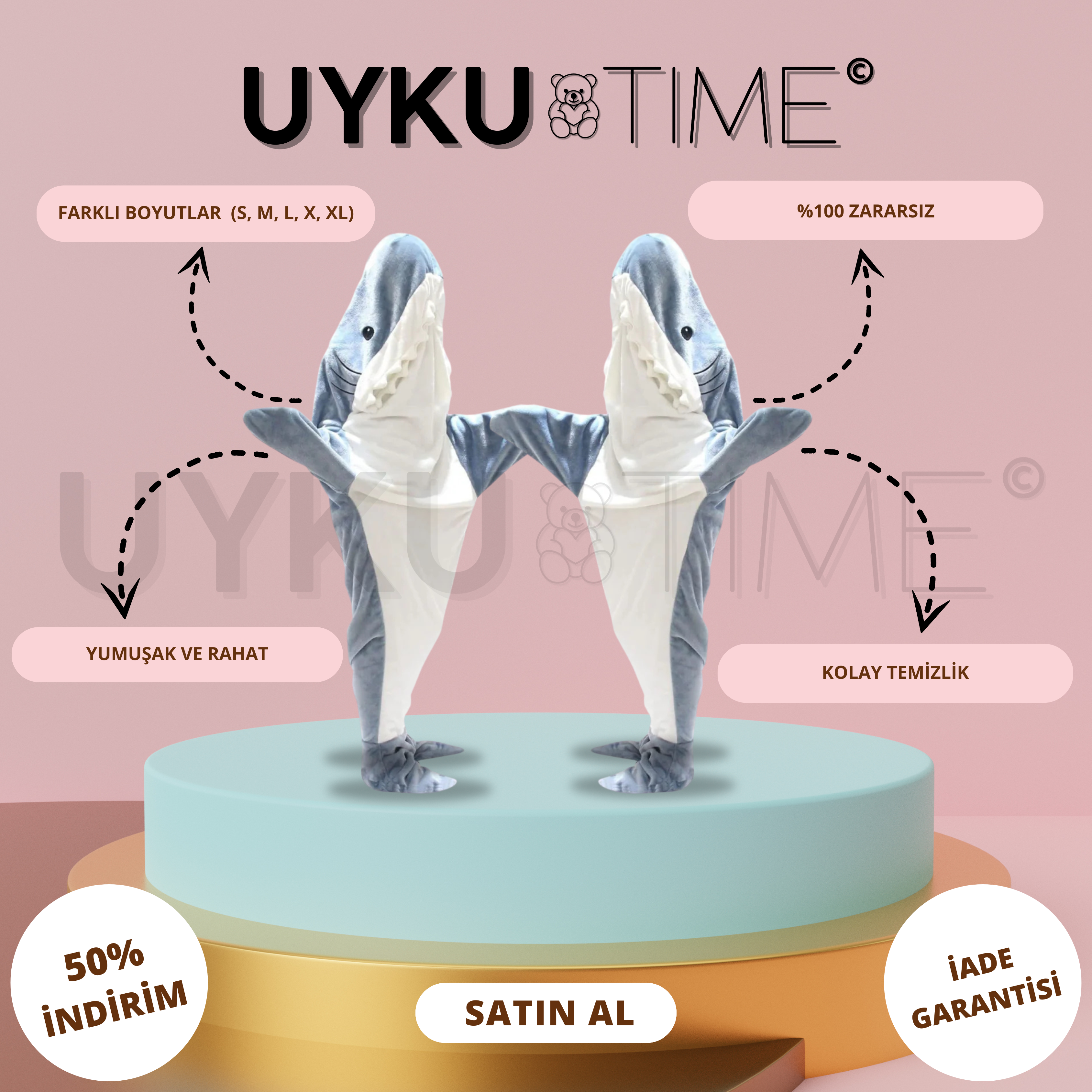 Köpekbalığı Tulum Pijaması By Uykutime™